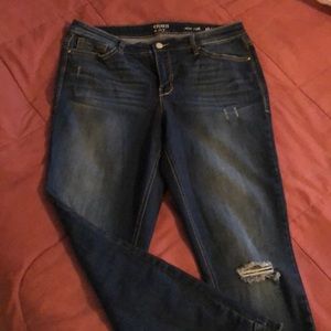 Crown and ivy distressed skinny jeans